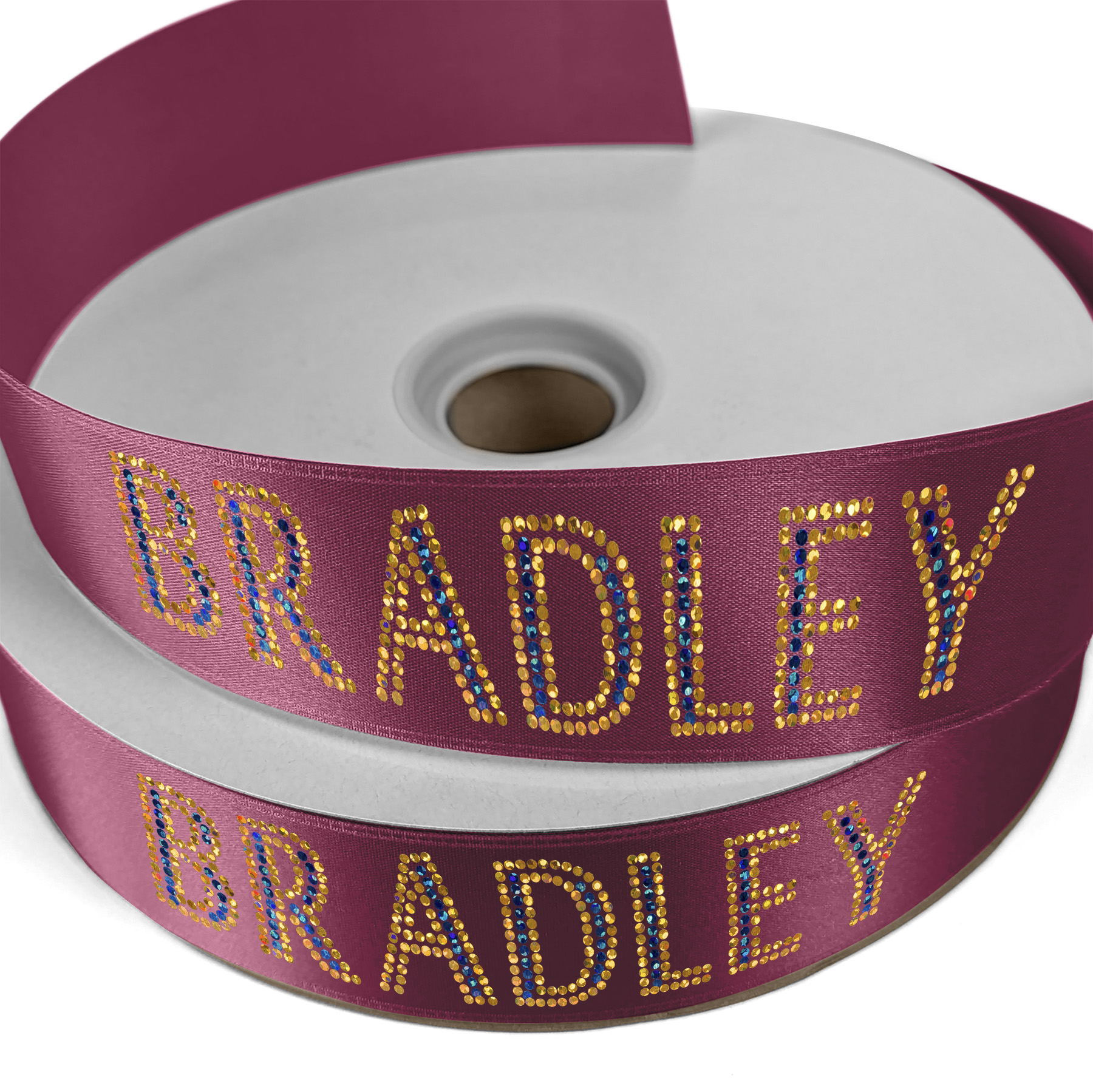 1 1/2" Badge Satin Ribbon - 25yd Roll - Sparkle 1