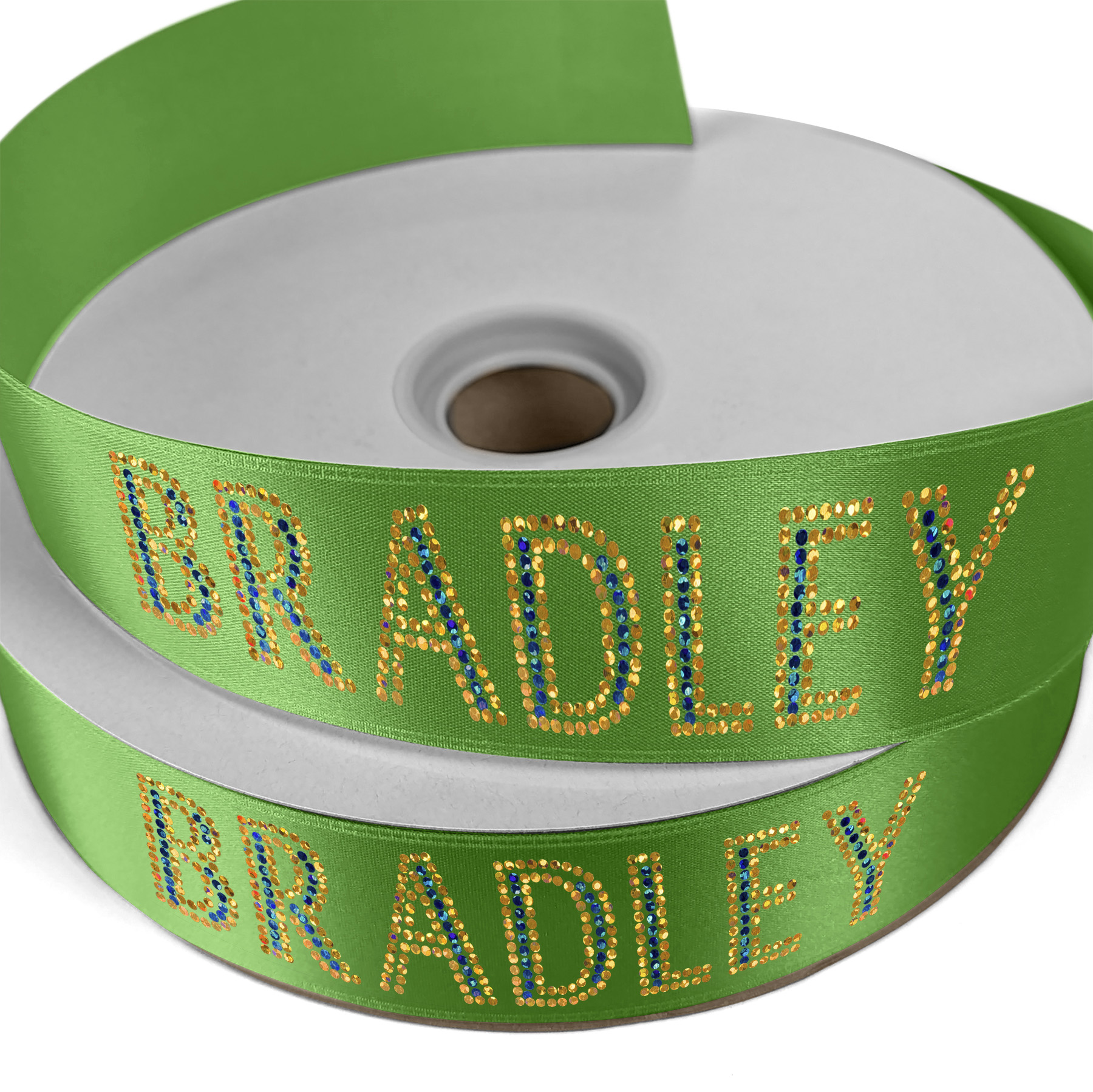 1 1/2" Badge Satin Ribbon - 25yd Roll - Sparkle 1