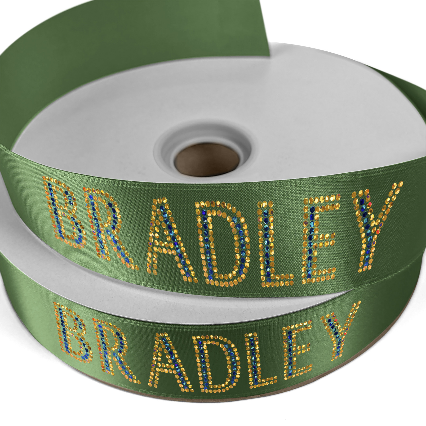 1 1/2" Badge Satin Ribbon - 25yd Roll - Sparkle 1