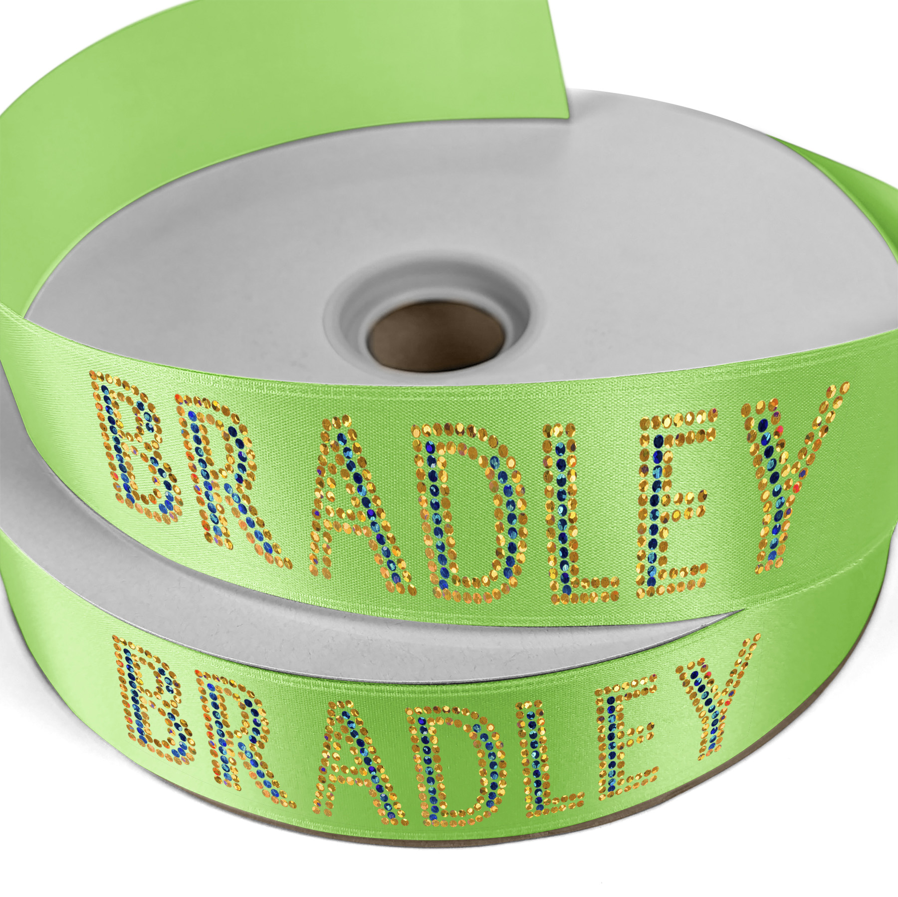 1 1/2" Badge Satin Ribbon - 25yd Roll - Sparkle 1