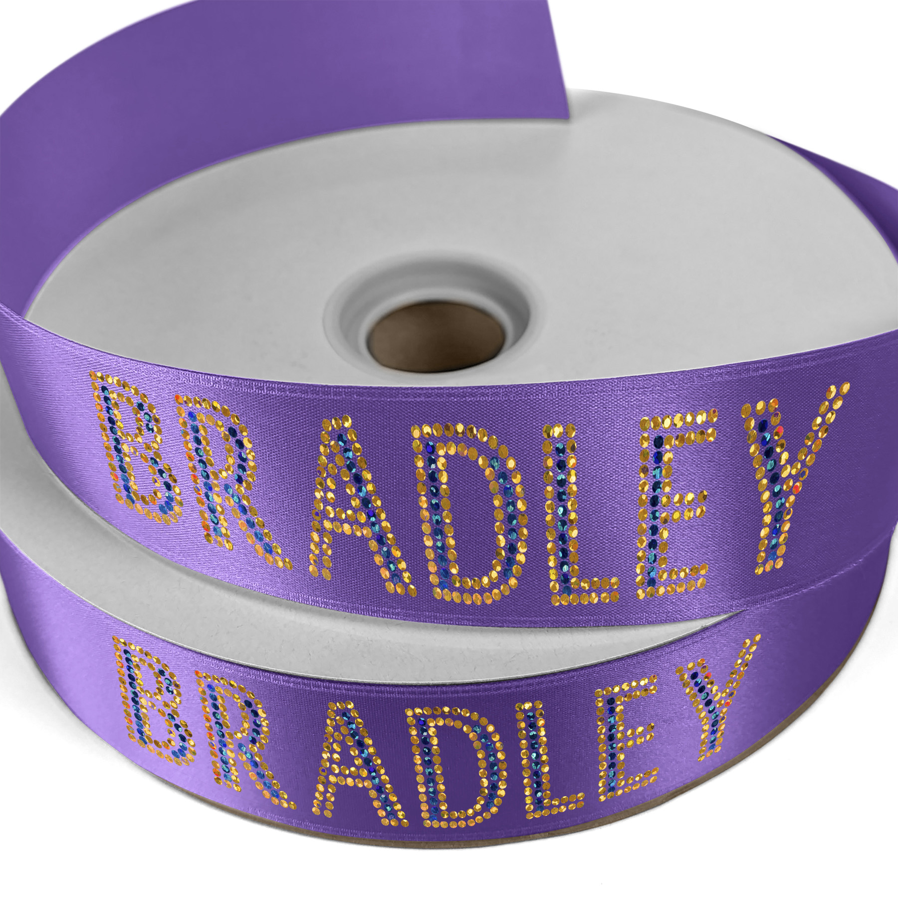 1 1/2" Badge Satin Ribbon - 25yd Roll - Sparkle 1