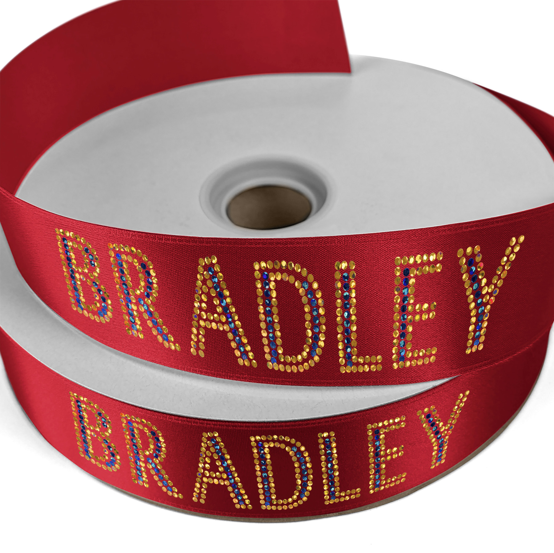 1 1/2" Badge Satin Ribbon - 25yd Roll - Sparkle 1