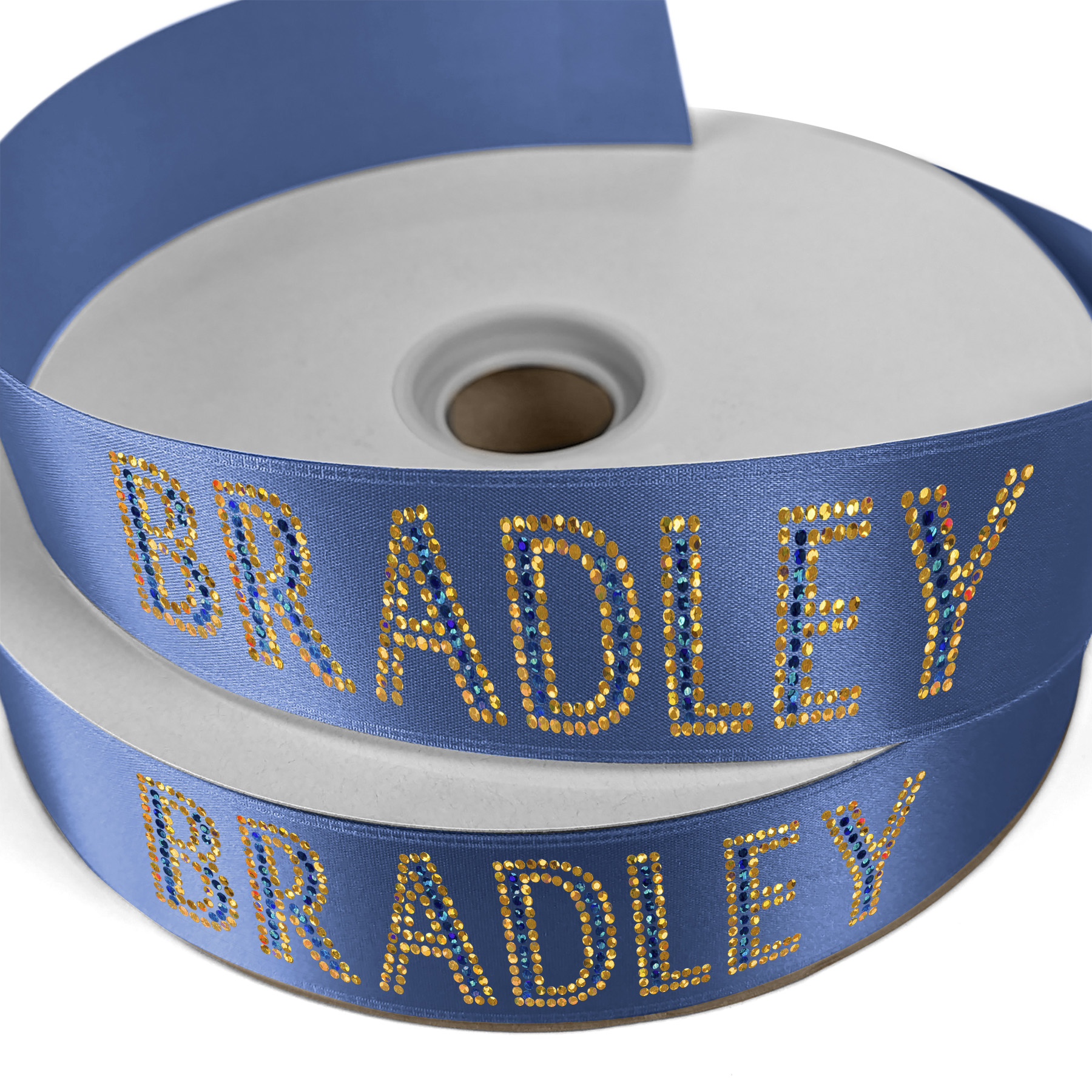 1 1/2" Badge Satin Ribbon - 25yd Roll - Sparkle 1