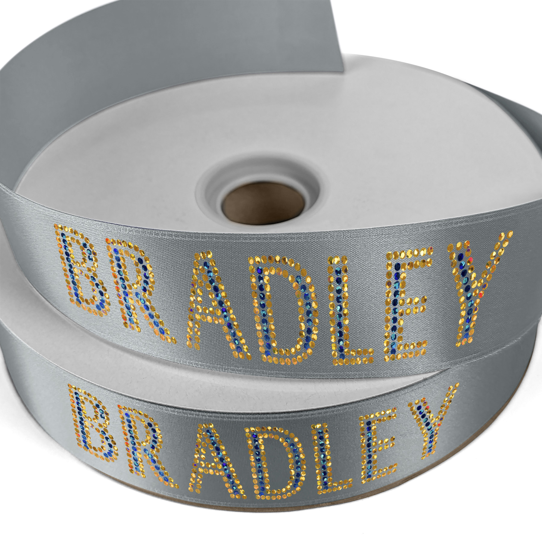 1 1/2" Badge Satin Ribbon - 25yd Roll - Sparkle 1