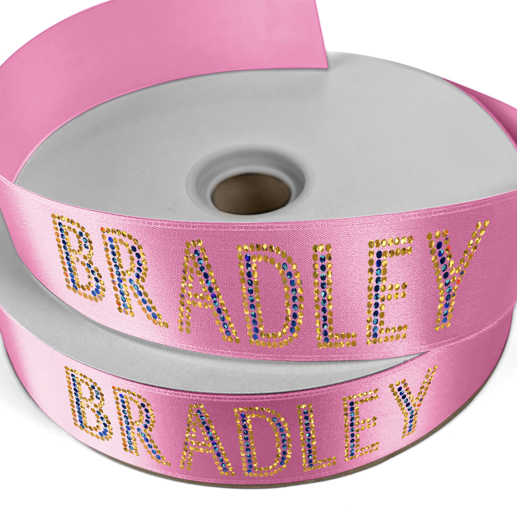 1 1/2" Badge Satin Ribbon - 25yd Roll - Sparkle 1