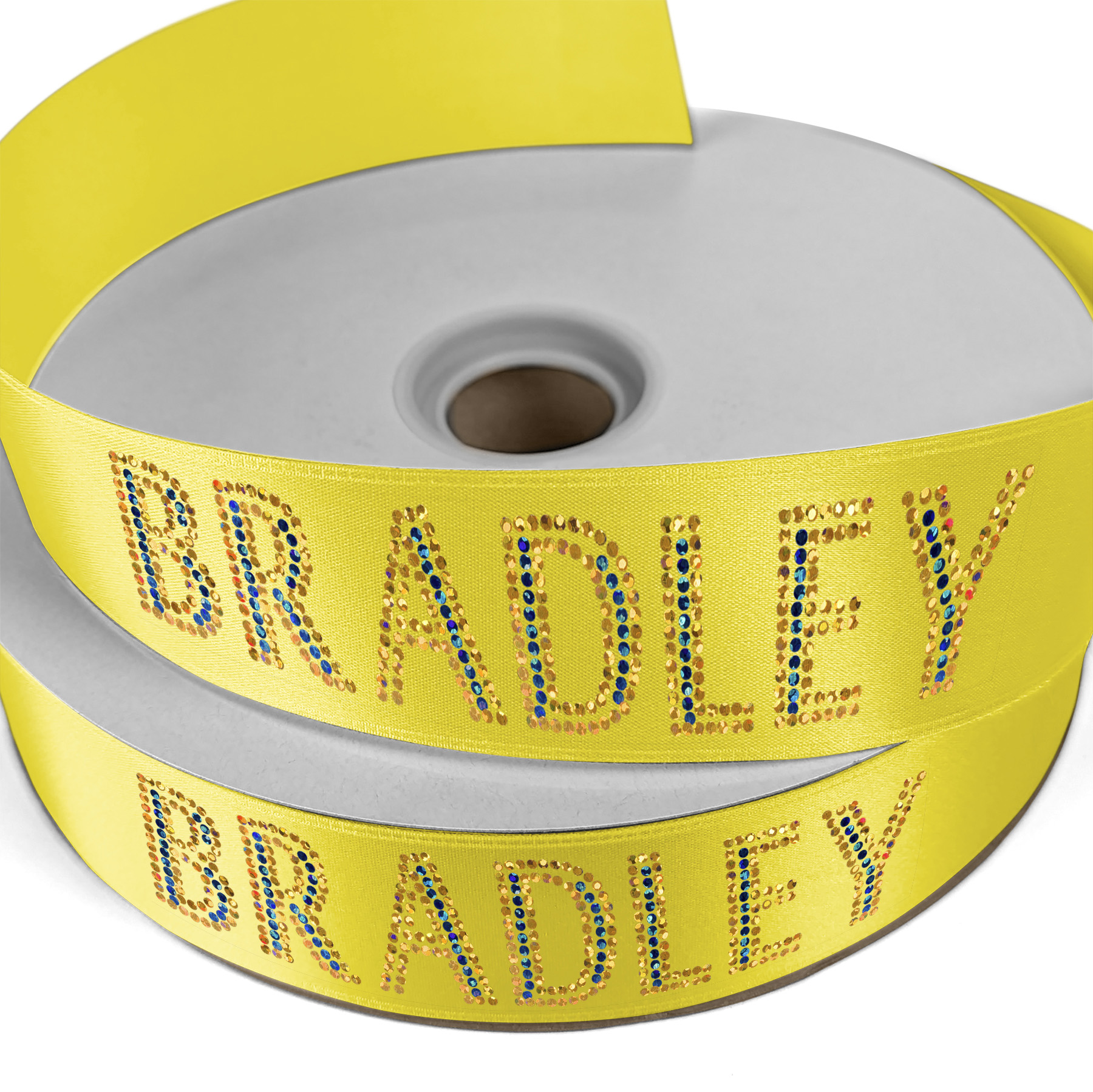 1 1/2" Badge Satin Ribbon - 25yd Roll - Sparkle 1