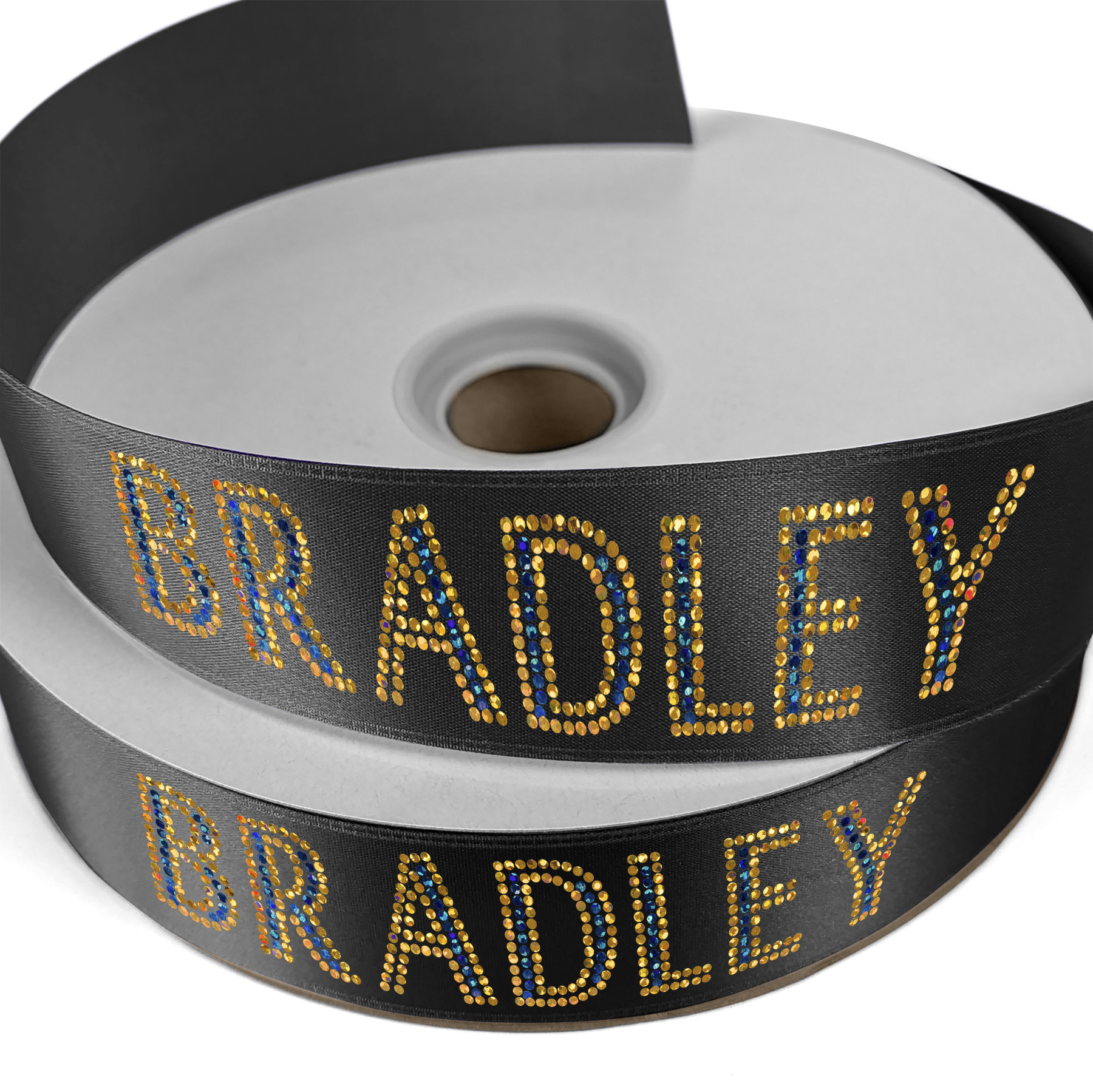 1 1/2" Badge Satin Ribbon - 25yd Roll - Sparkle 1