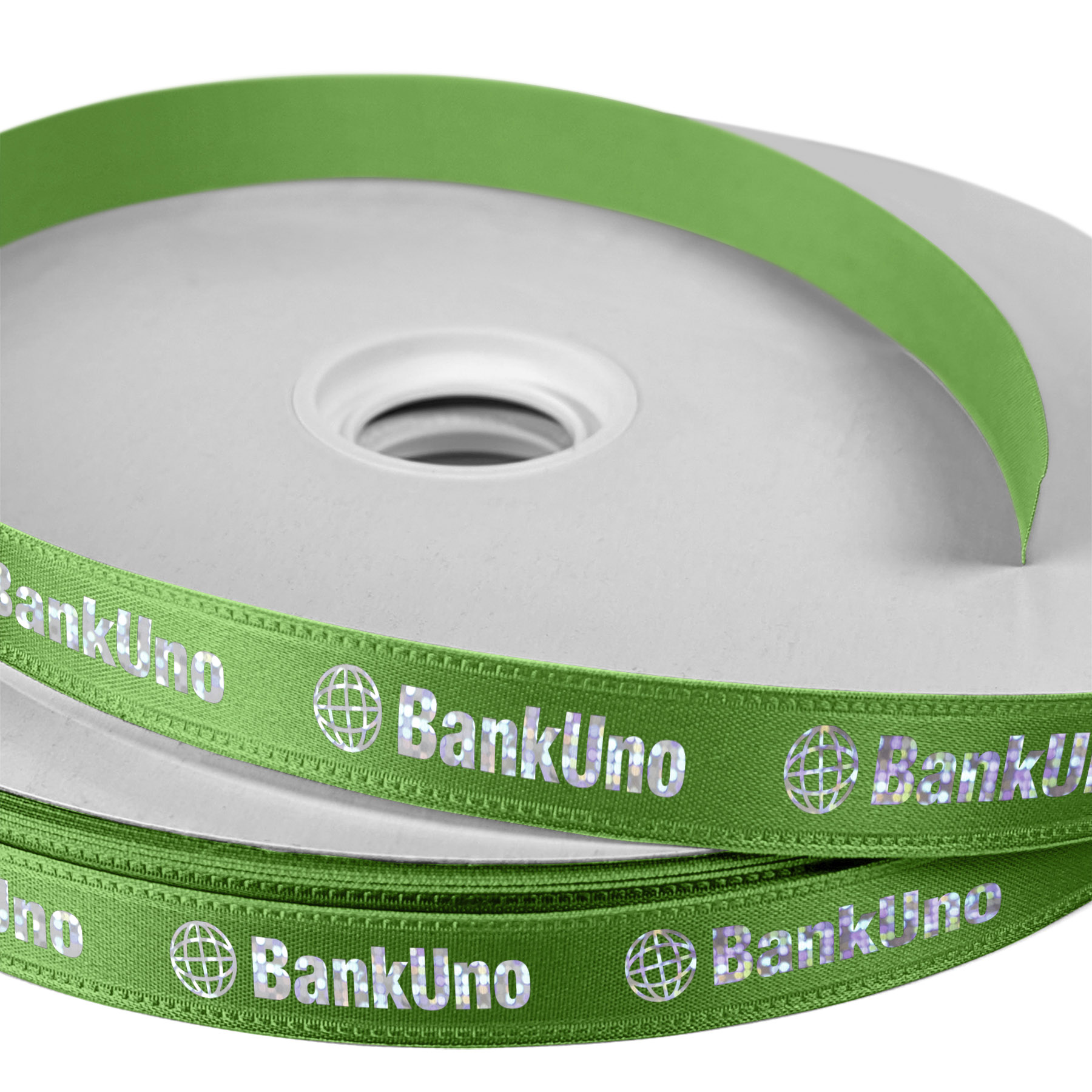 5/8" Badge Satin Ribbon - 50yd Roll - Foil Print 1