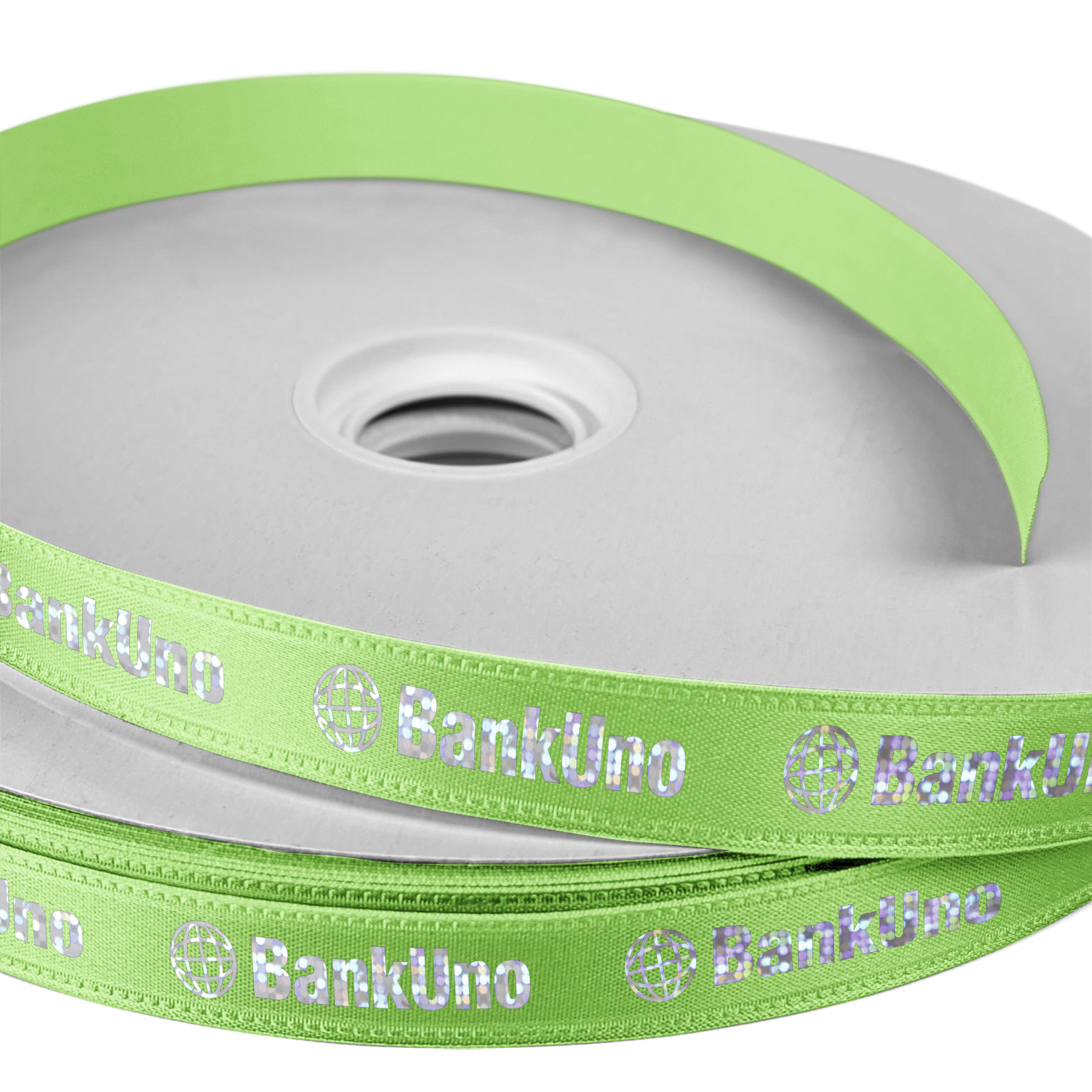 5/8" Badge Satin Ribbon - 25yd Roll - Foil Print 1