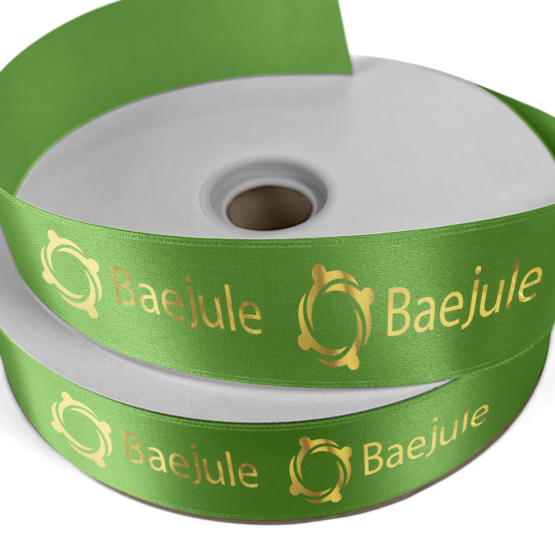1 1/2" Badge Satin Ribbon - 25yrd Roll- Foil Print 1