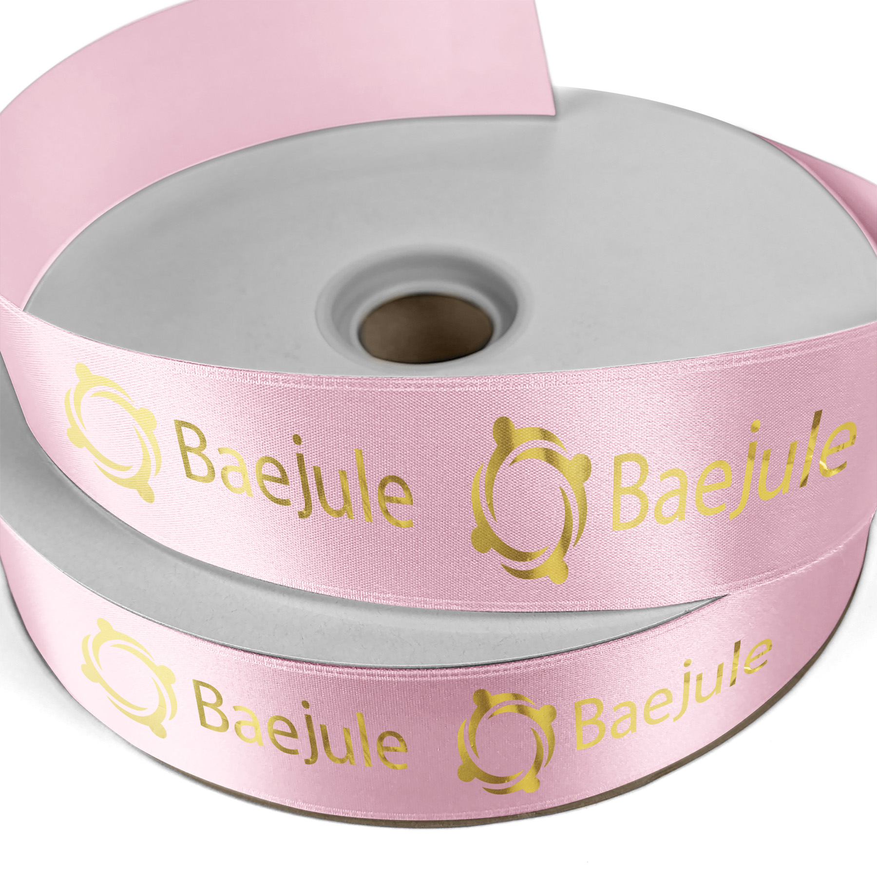 1 1/2" Badge Satin Ribbon - 25yrd Roll- Foil Print 1