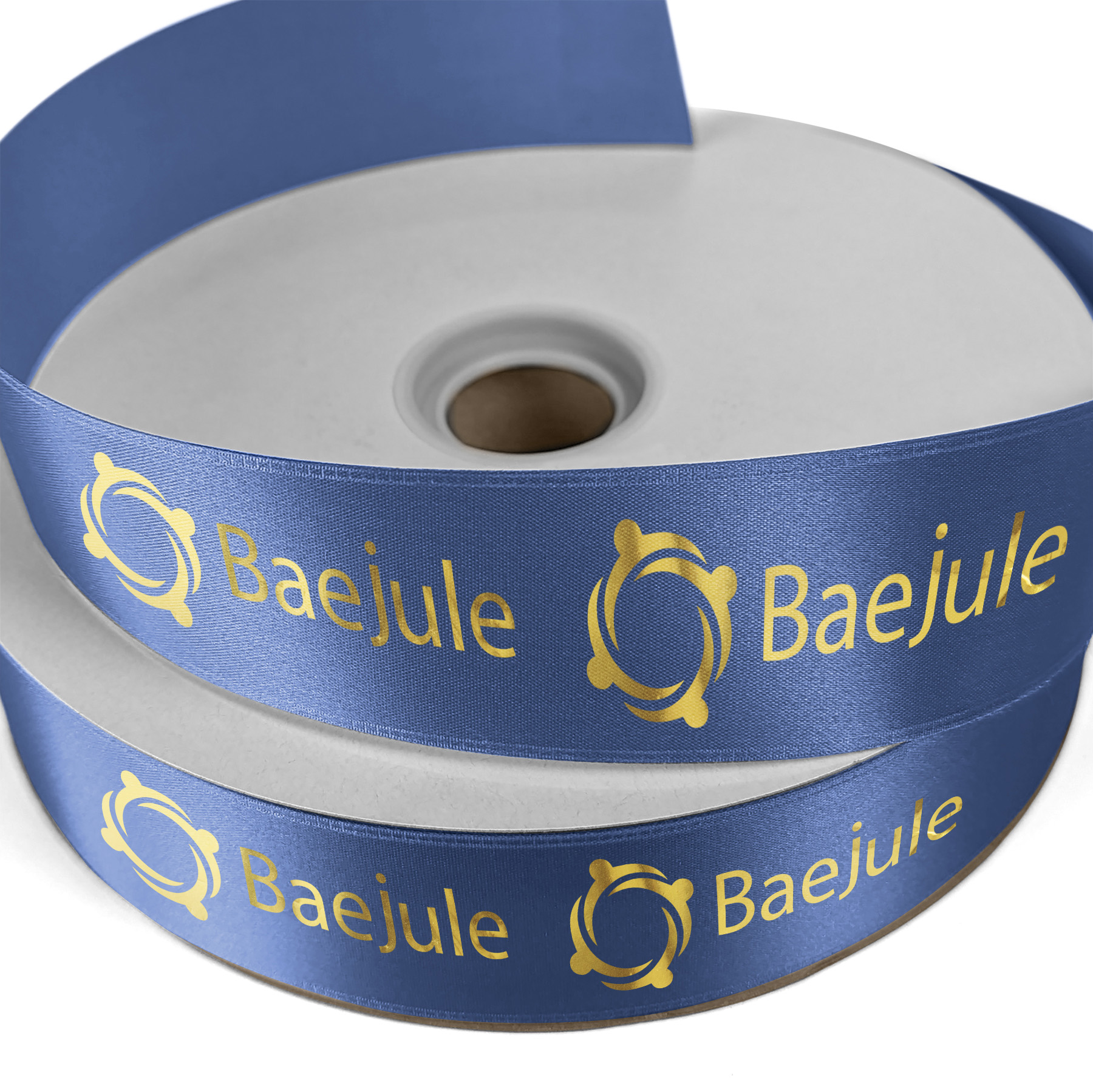 1 1/2" Badge Satin Ribbon - 25yrd Roll- Foil Print 1