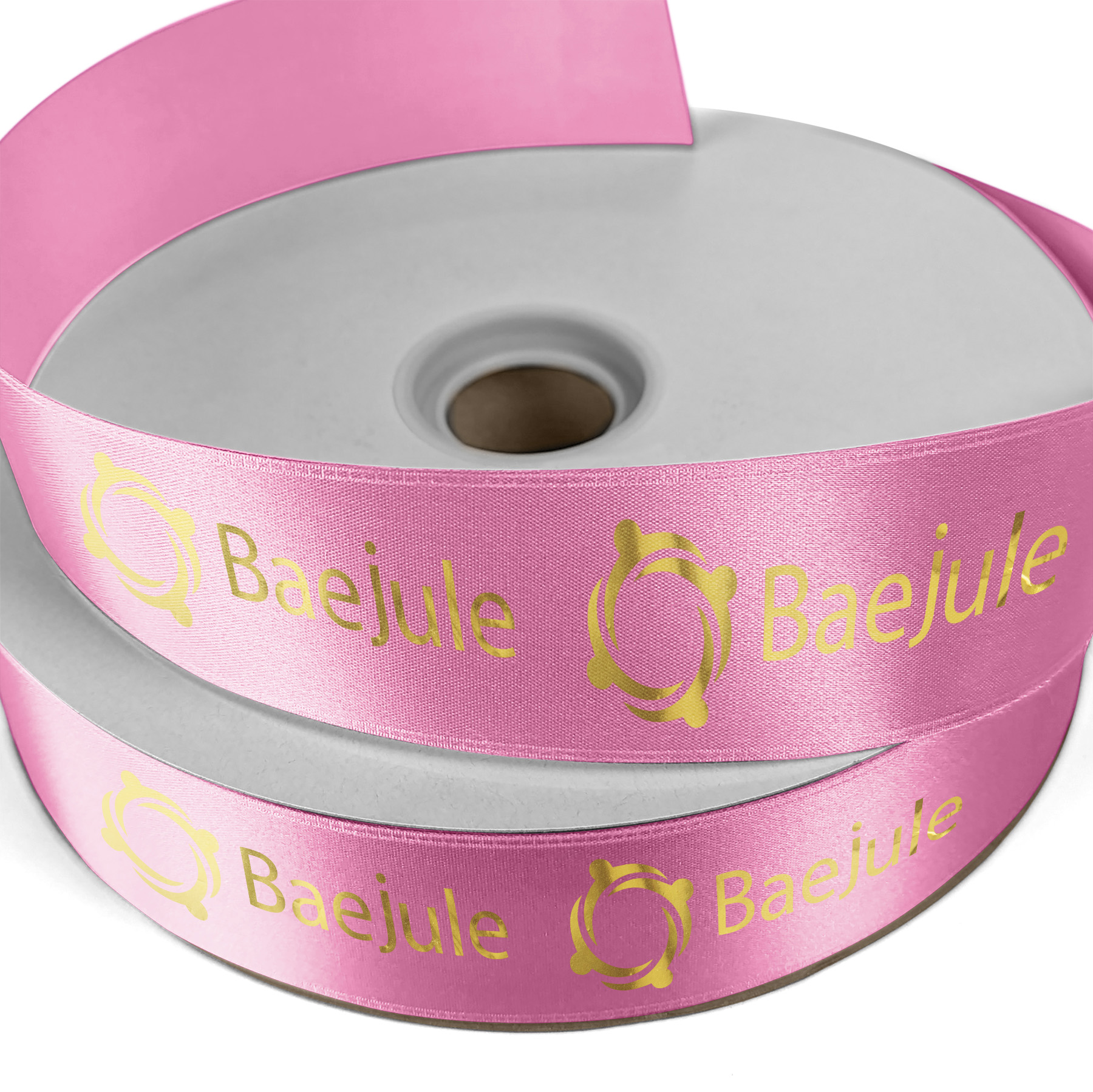1 1/2" Badge Satin Ribbon - 25yrd Roll- Foil Print 1