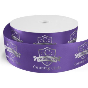 3" Badge Satin Ribbon - 50yrd Roll - Foil Print 1 3" Badge Satin Ribbon - 50yrd Roll - Foil Print 1