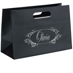 Olivia™ - Boutique Die Cut Handle Tote - Foil Print 1 Olivia™ - Boutique Die Cut Handle Tote - Foil Print 1