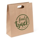 Karen - Eco Die Cut Shoppers - Flexo Ink Print - Eco Kraft Brown Logo Karen - Eco Die Cut Shoppers - Flexo Ink Print - Eco Kraft Brown Logo