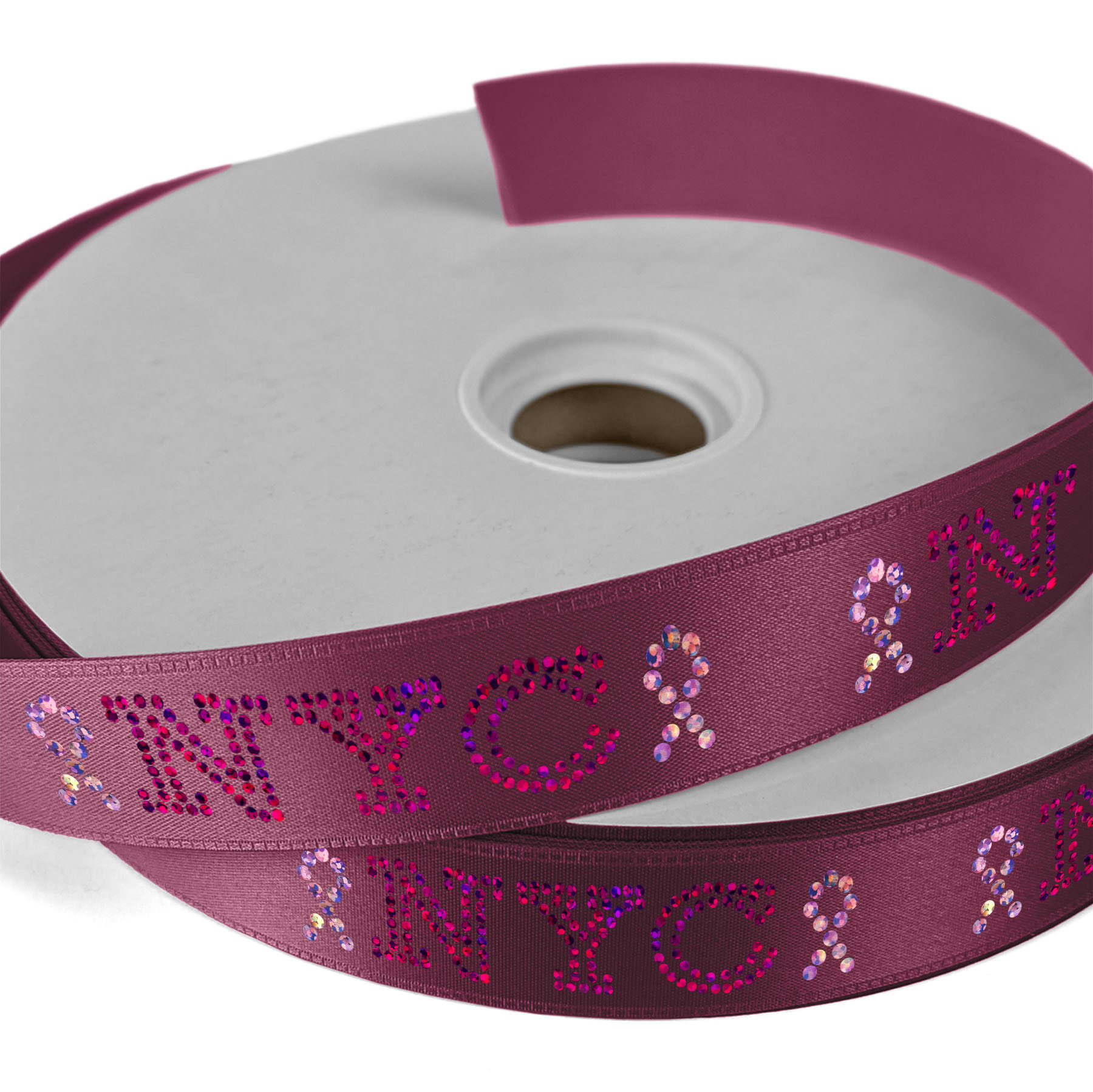 1" Badge Satin Ribbon - 50yd Roll - Sparkle 1