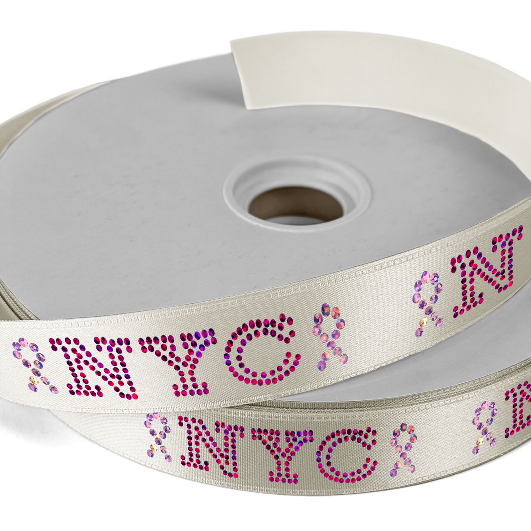 1" Badge Satin Ribbon - 50yd Roll - Sparkle 1