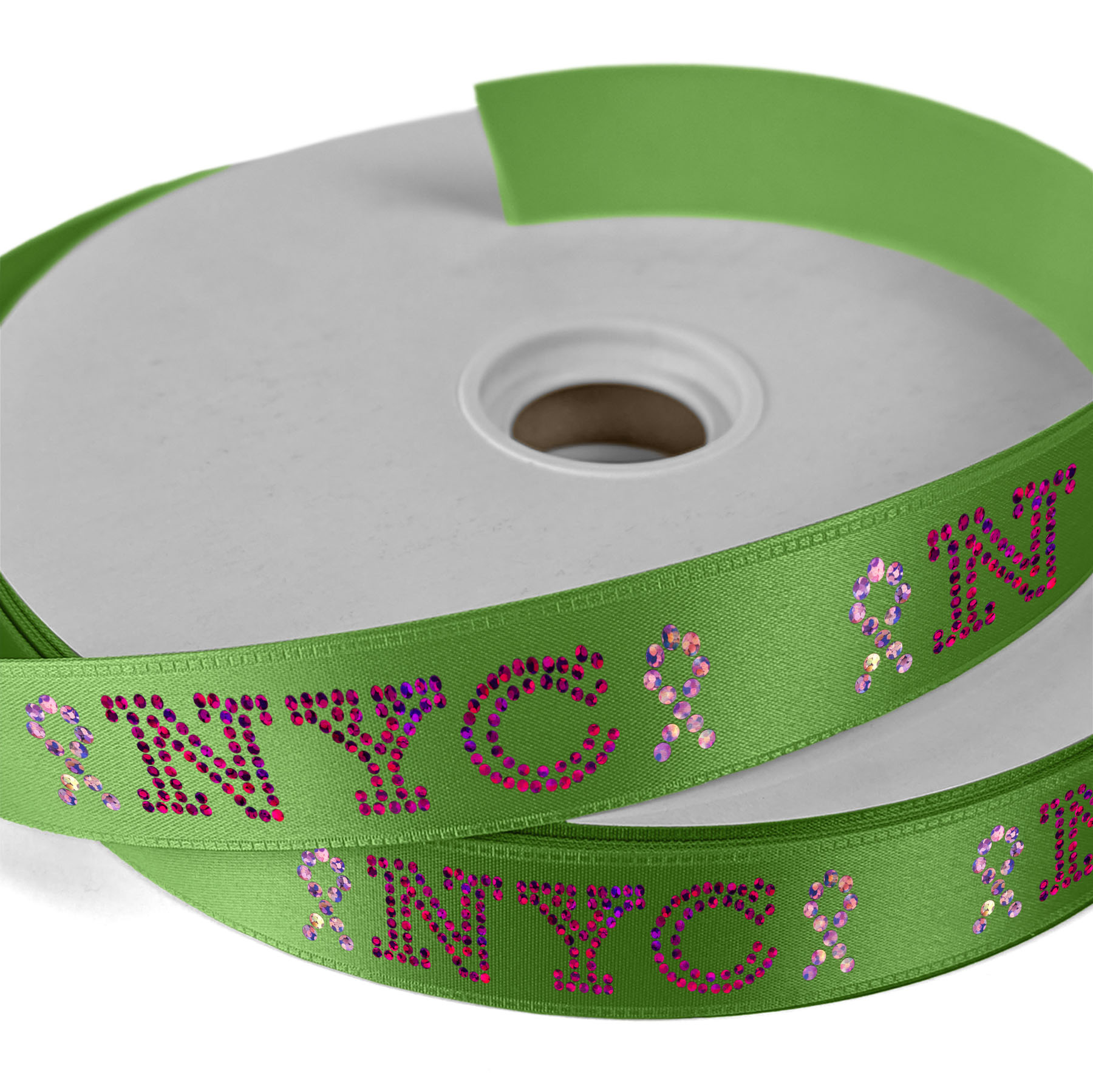 1" Badge Satin Ribbon - 50yd Roll - Sparkle 1