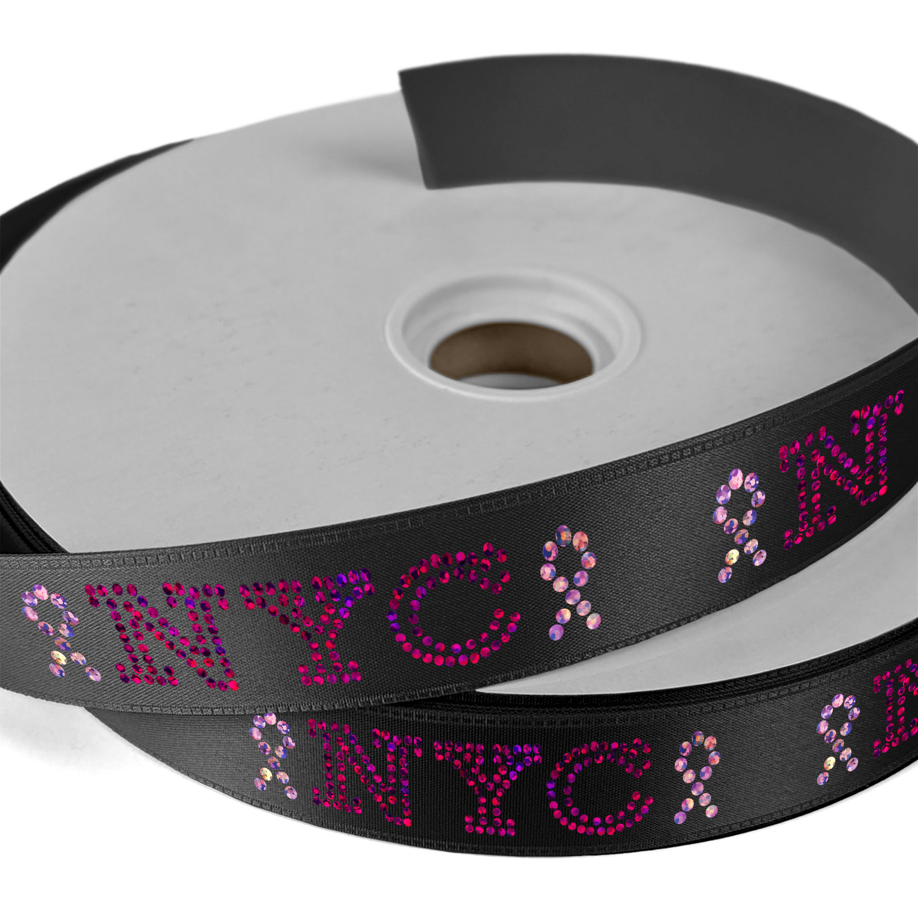 1" Badge Satin Ribbon - 50yd Roll - Sparkle 1