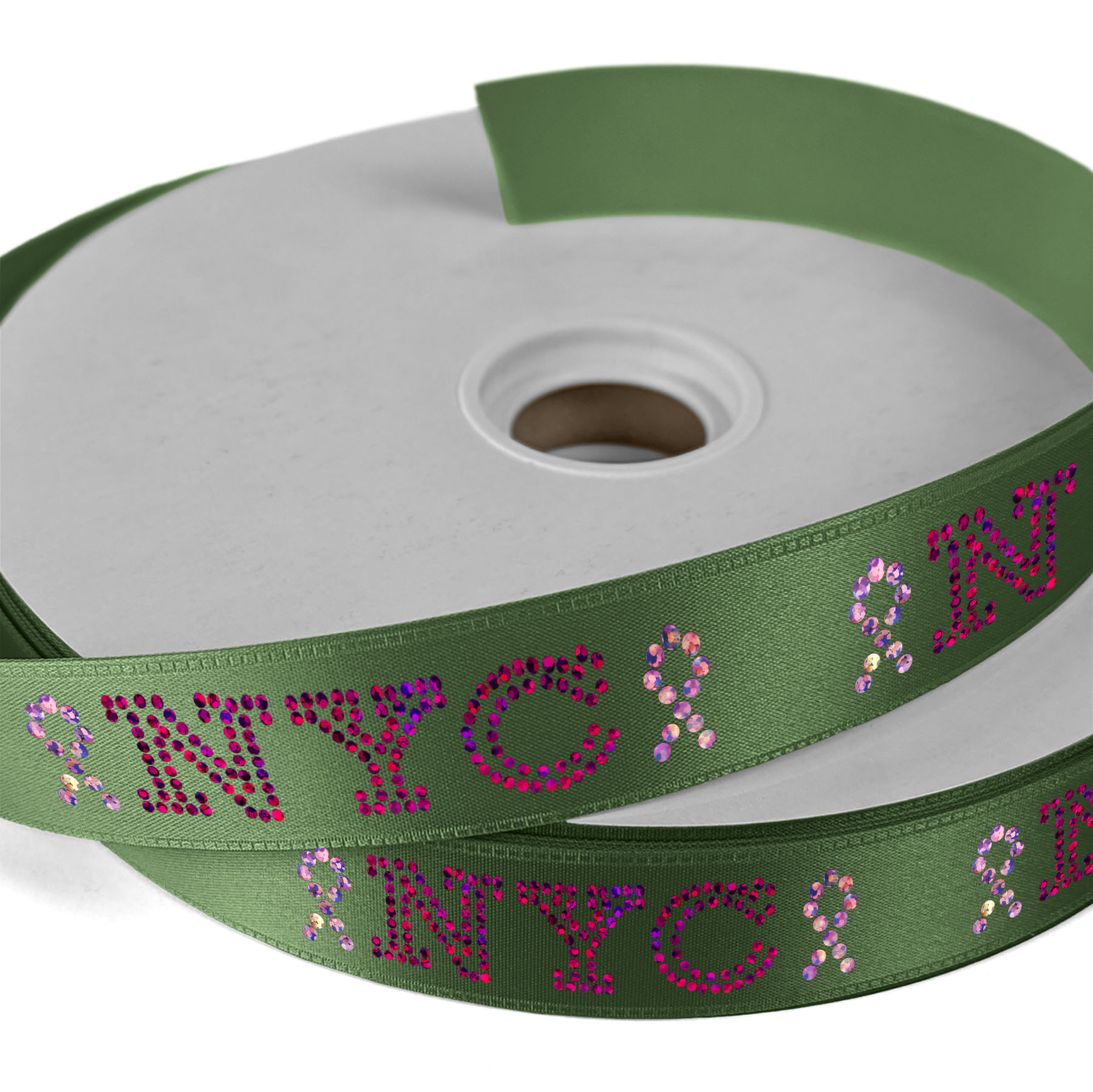 1" Badge Satin Ribbon - 50yd Roll - Sparkle 1