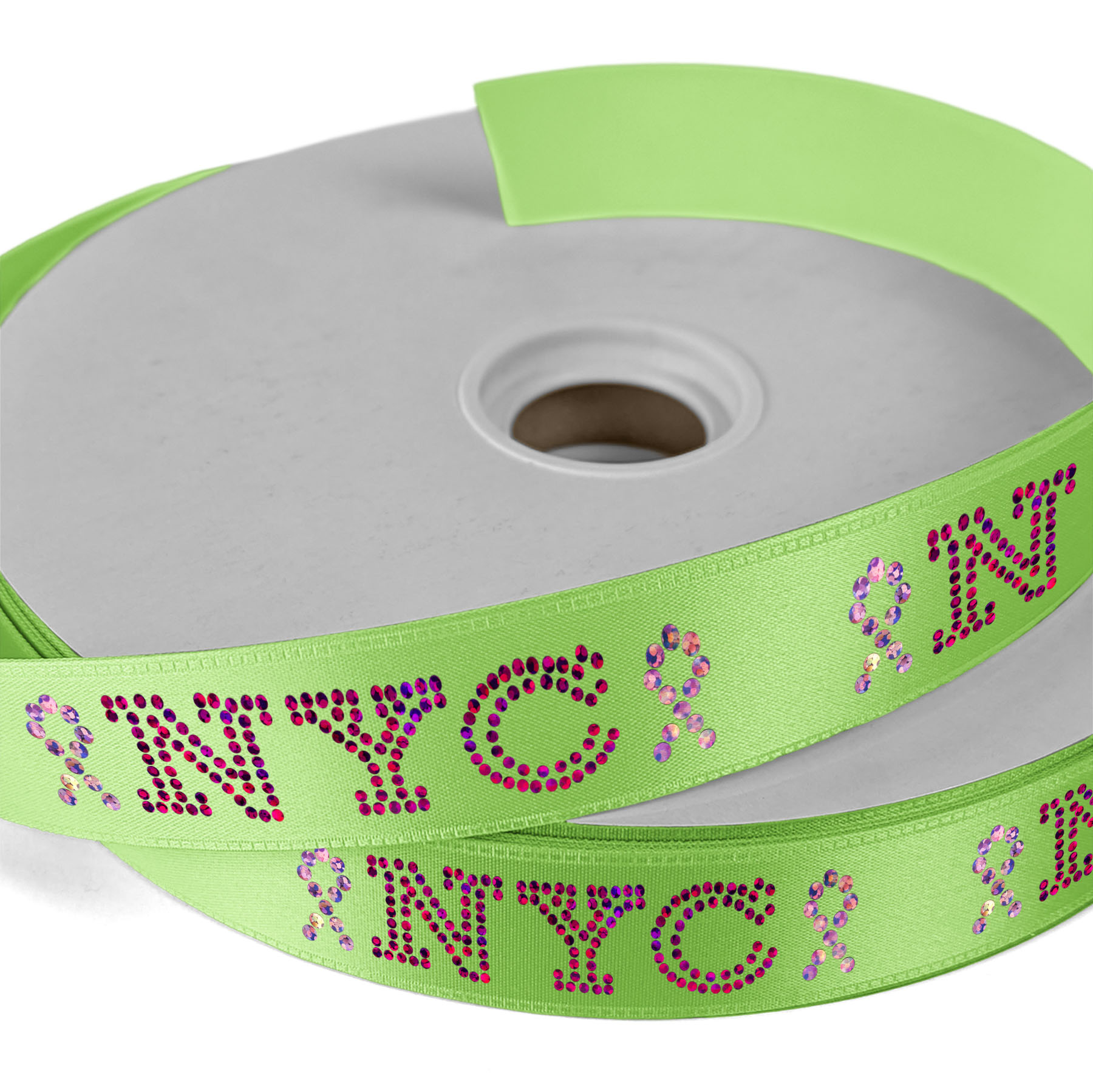1" Badge Satin Ribbon - 50yd Roll - Sparkle 1