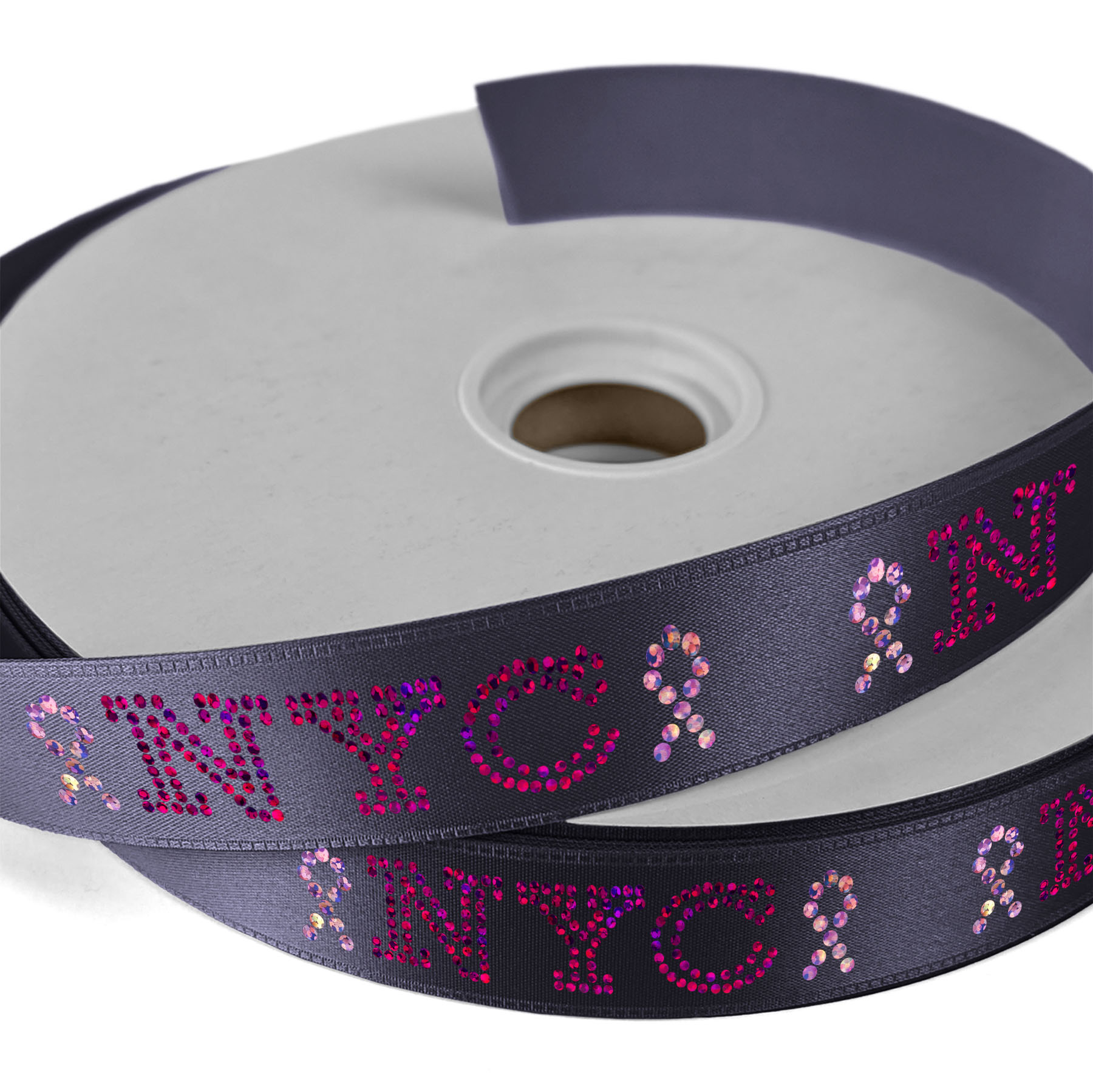1" Badge Satin Ribbon - 50yd Roll - Sparkle 1