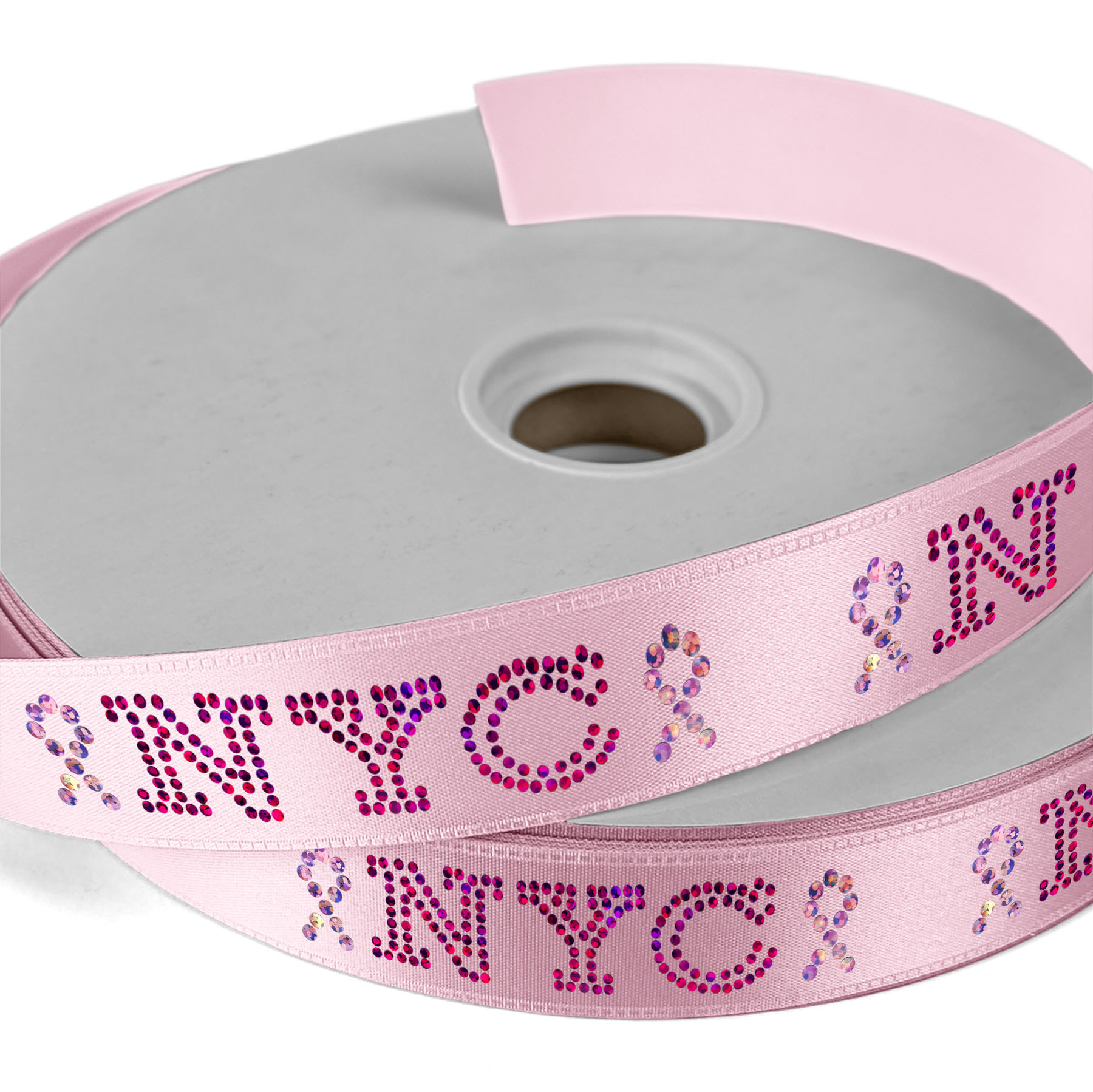 1" Badge Satin Ribbon - 50yd Roll - Sparkle 1