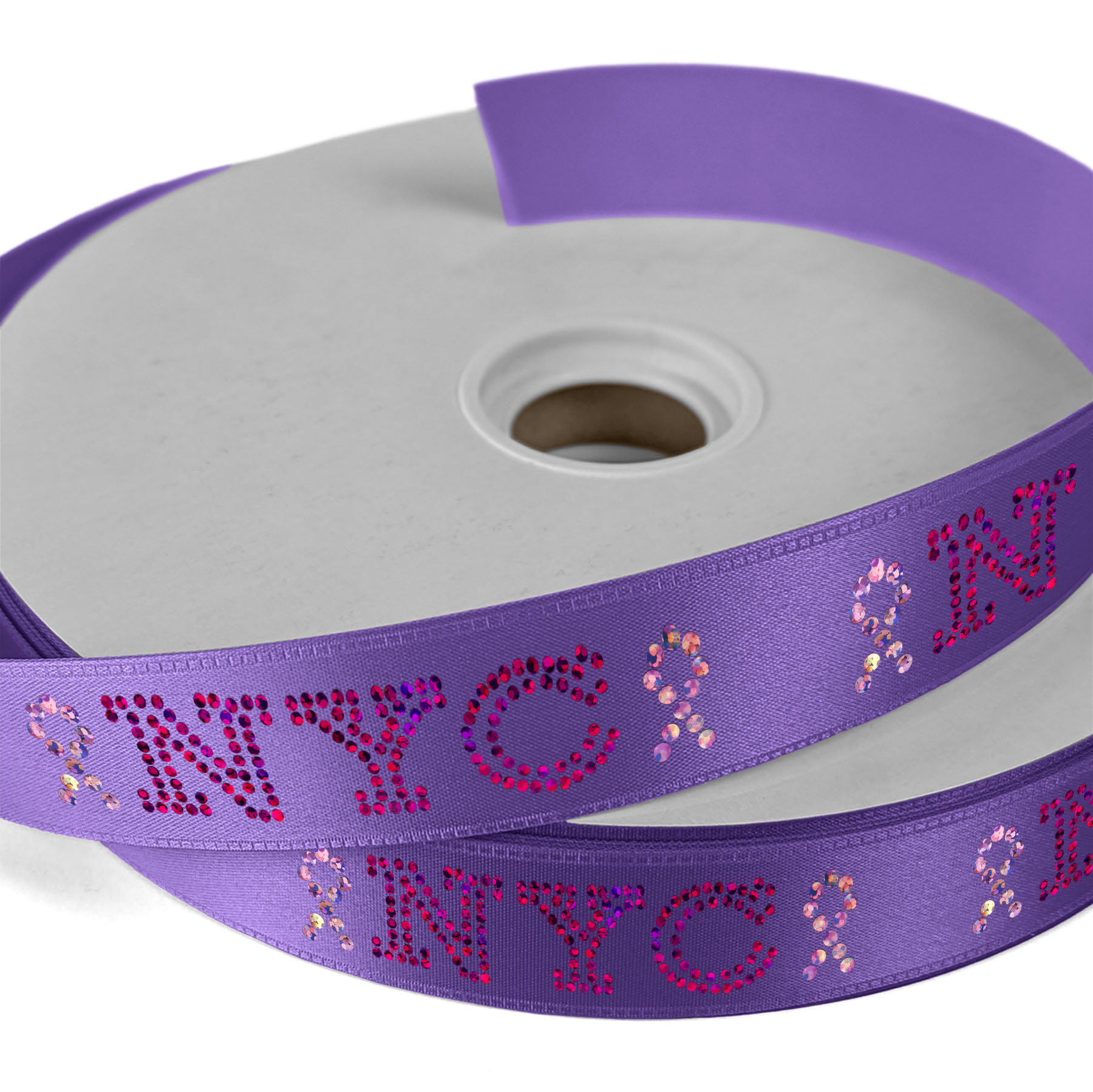 1" Badge Satin Ribbon - 50yd Roll - Sparkle 1