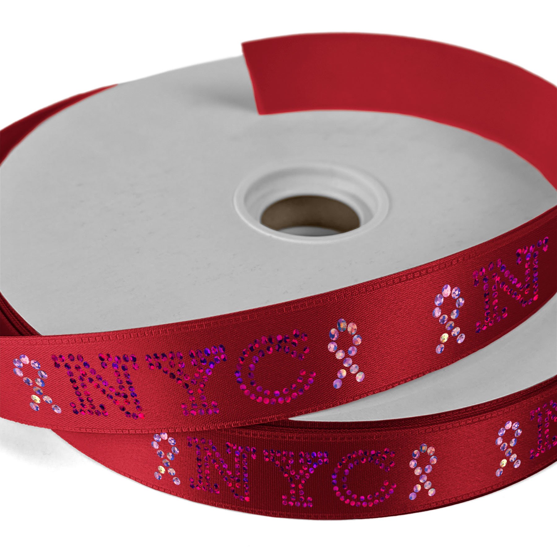 1" Badge Satin Ribbon - 50yd Roll - Sparkle 1