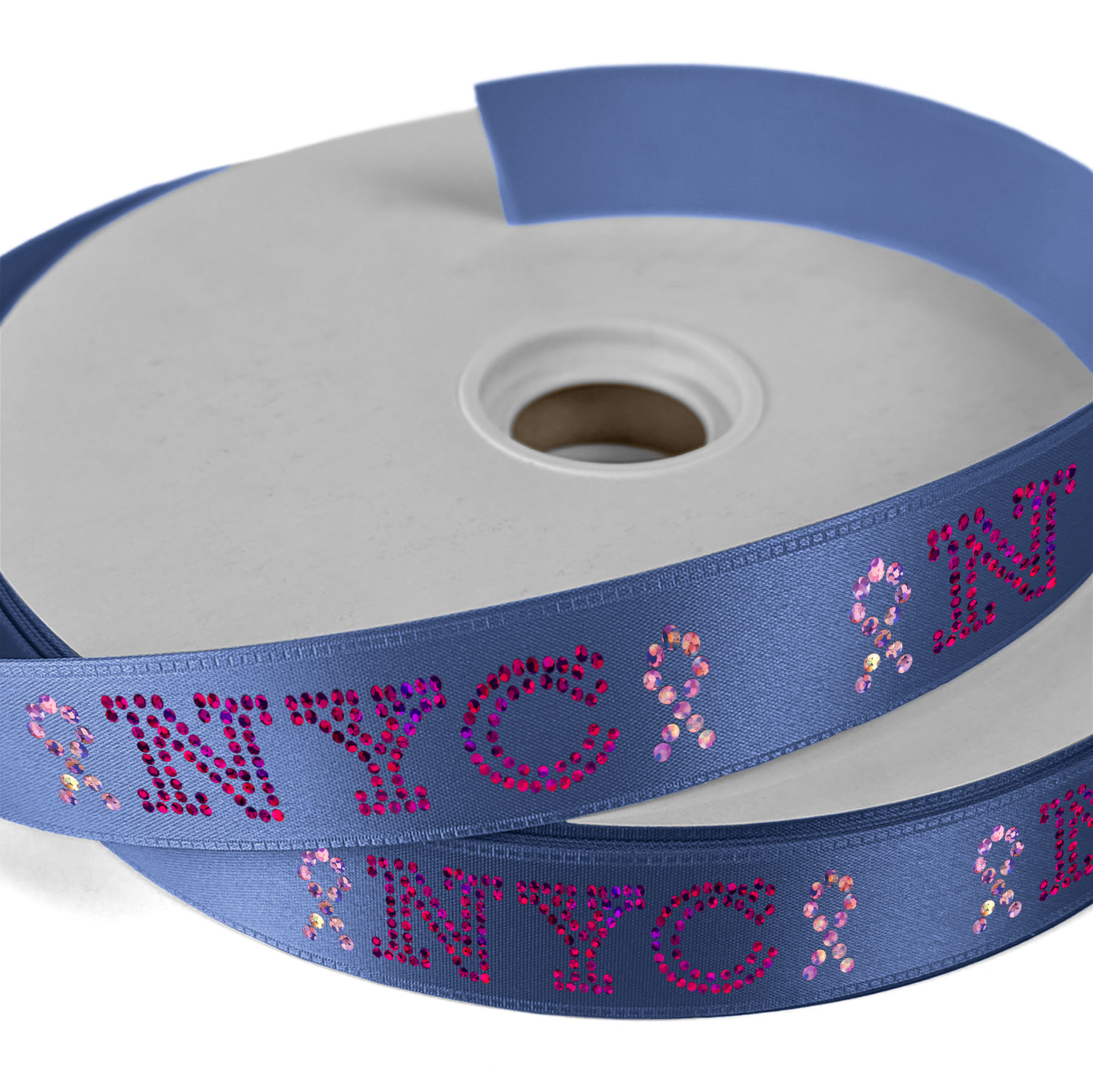 1" Badge Satin Ribbon - 50yd Roll - Sparkle 1