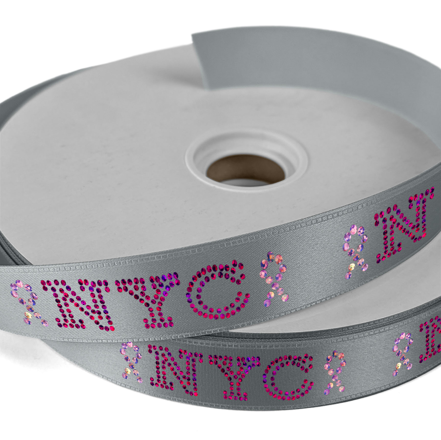 1" Badge Satin Ribbon - 50yd Roll - Sparkle 1