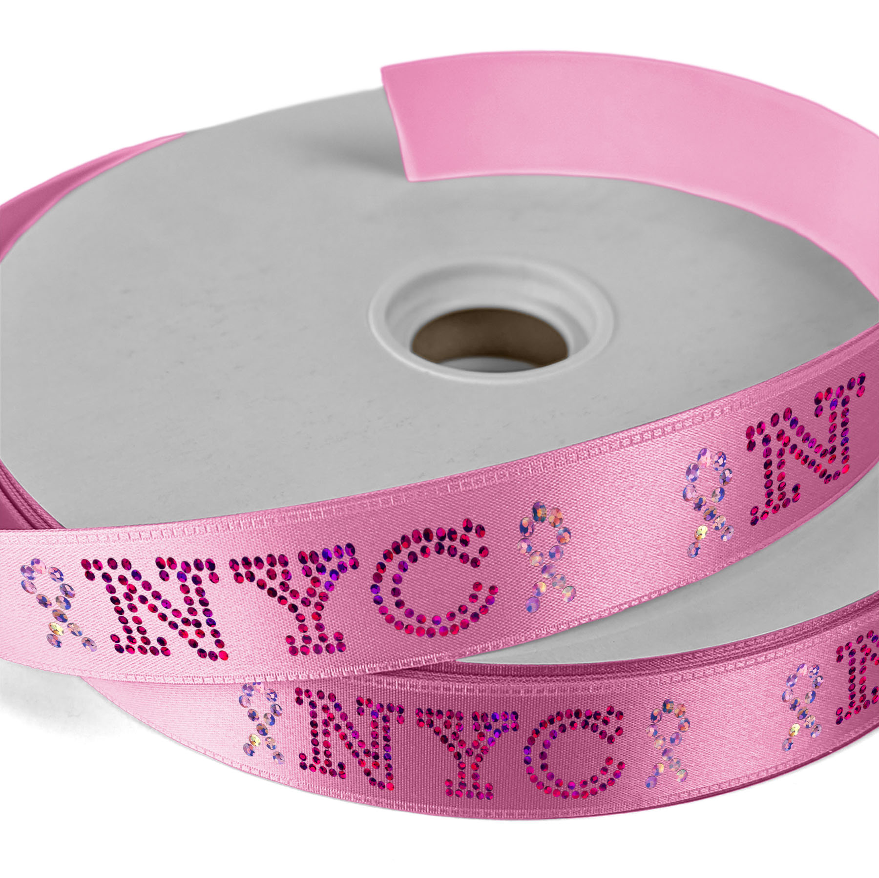 1" Badge Satin Ribbon - 50yd Roll - Sparkle 1