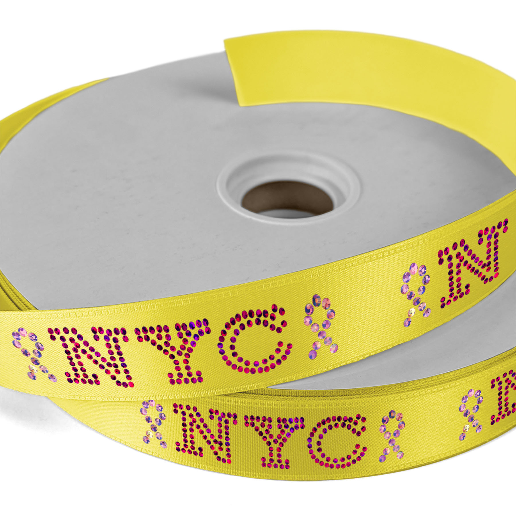 1" Badge Satin Ribbon - 50yd Roll - Sparkle 1