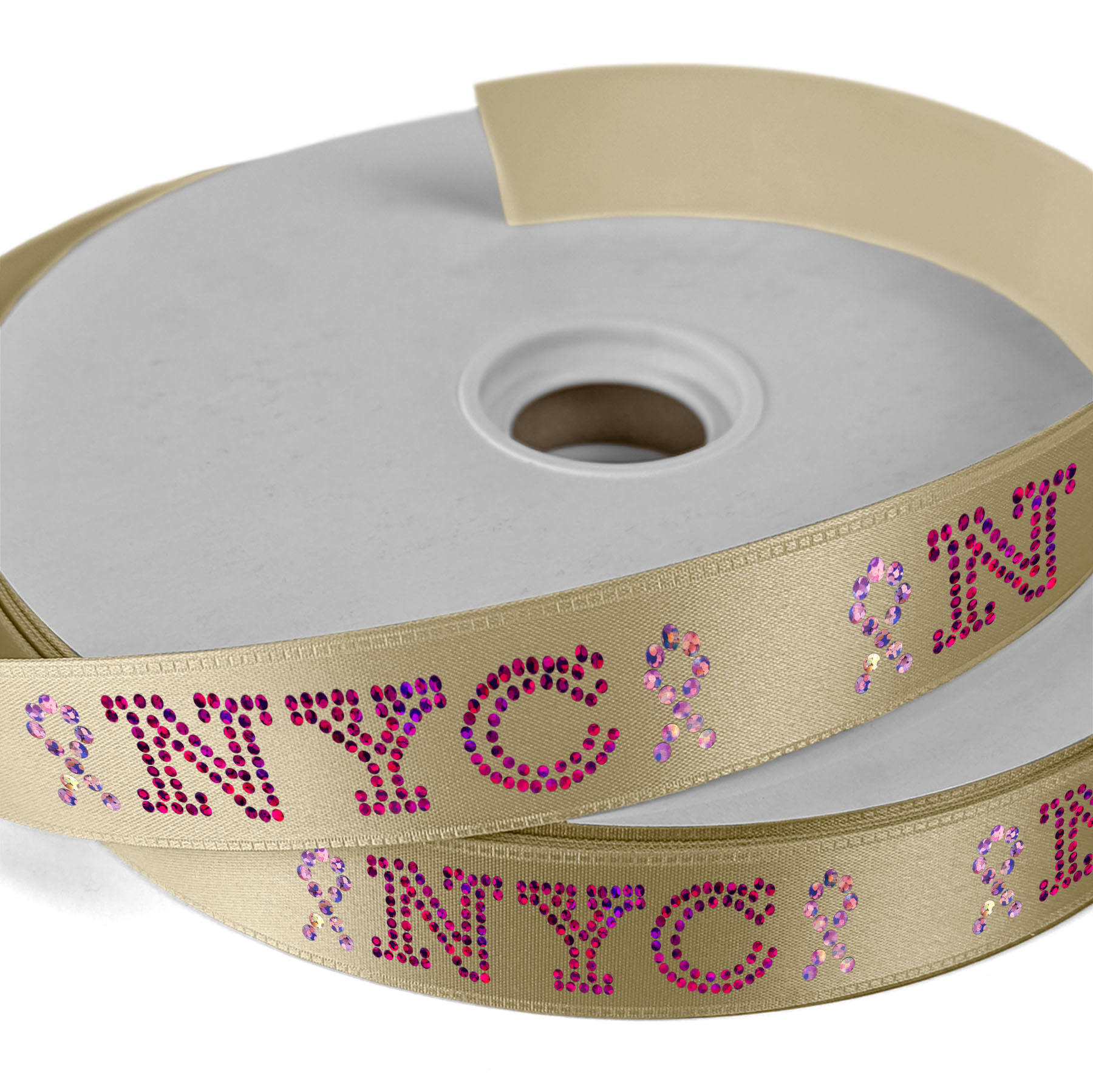 1" Badge Satin Ribbon - 50yd Roll - Sparkle 1