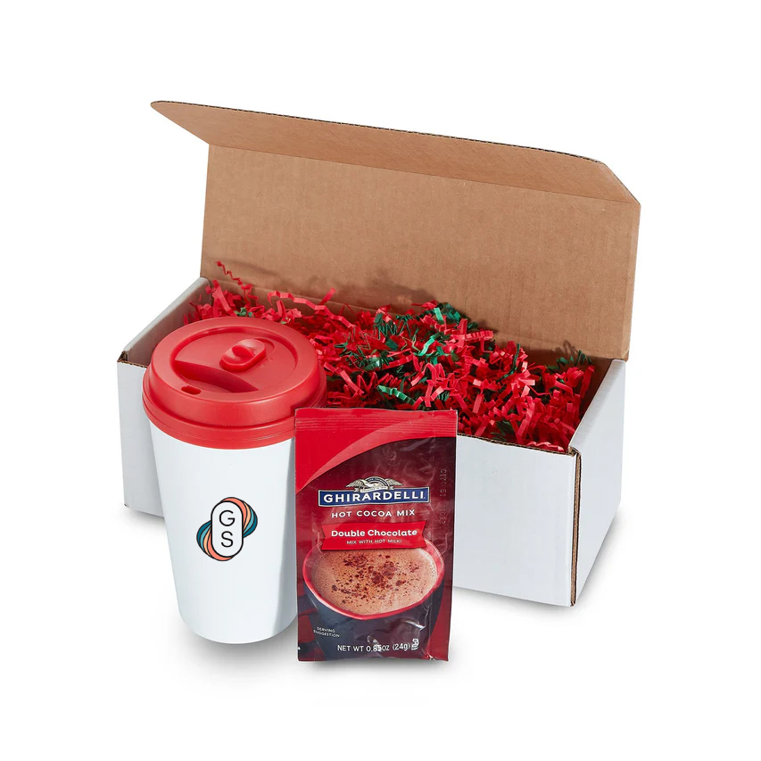 16 Oz. Biodegradable Tumbler- Gift Boxed w/8 Oz. Hot Chocolate Mix 1