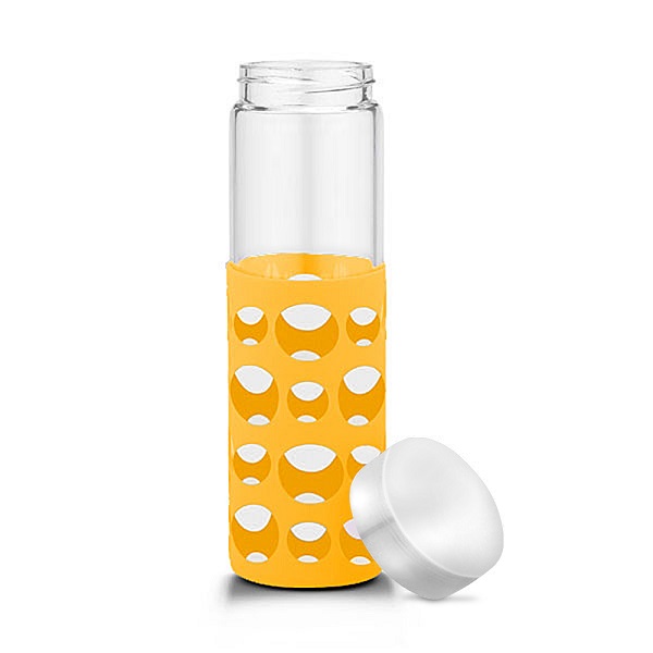 20 oz Silicone Round Cutouts Glass Bottle 1