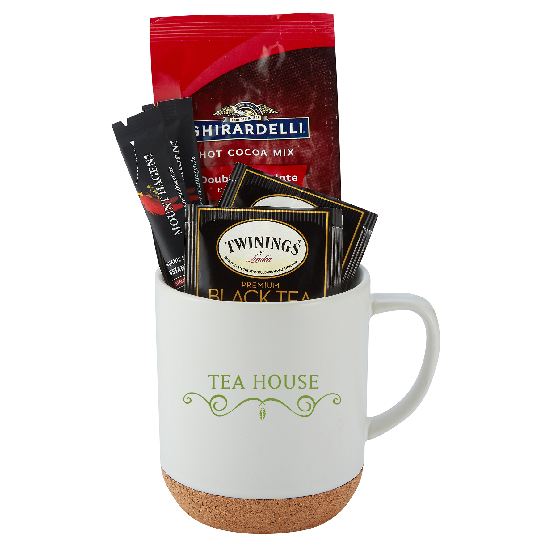 14 Oz. Cork Bottom Ceramic Mug Gift Set F 1