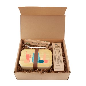 Organic Bento Lunch Set w/Eco Cutlery and Straw 1 Organic Bento Lunch Set w/Eco Cutlery and Straw 1