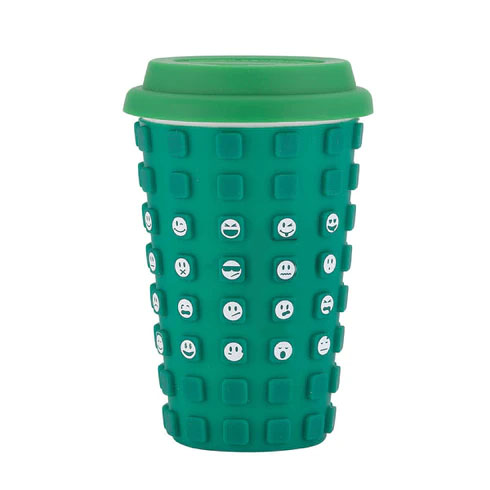Sili Square 14 Oz. Ceramic Cup with Silicone Sleeve and Emotion Faces 1