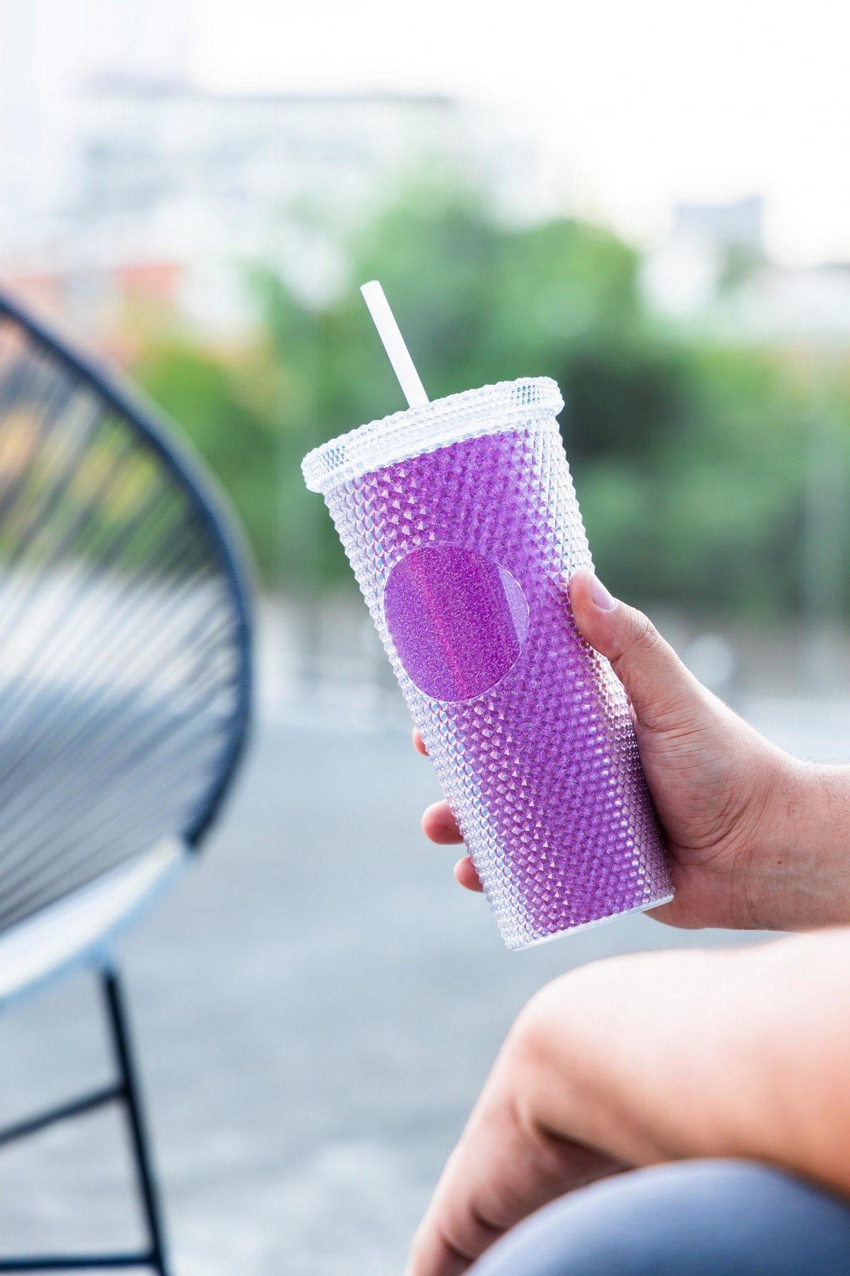 24 oz Bux Glitter Recycled Tumbler 1
