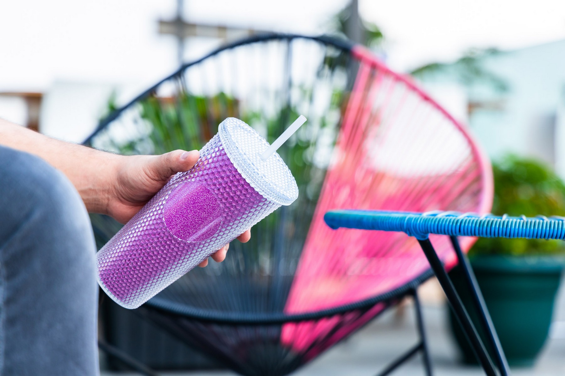 24 oz Bux Glitter Recycled Tumbler 1