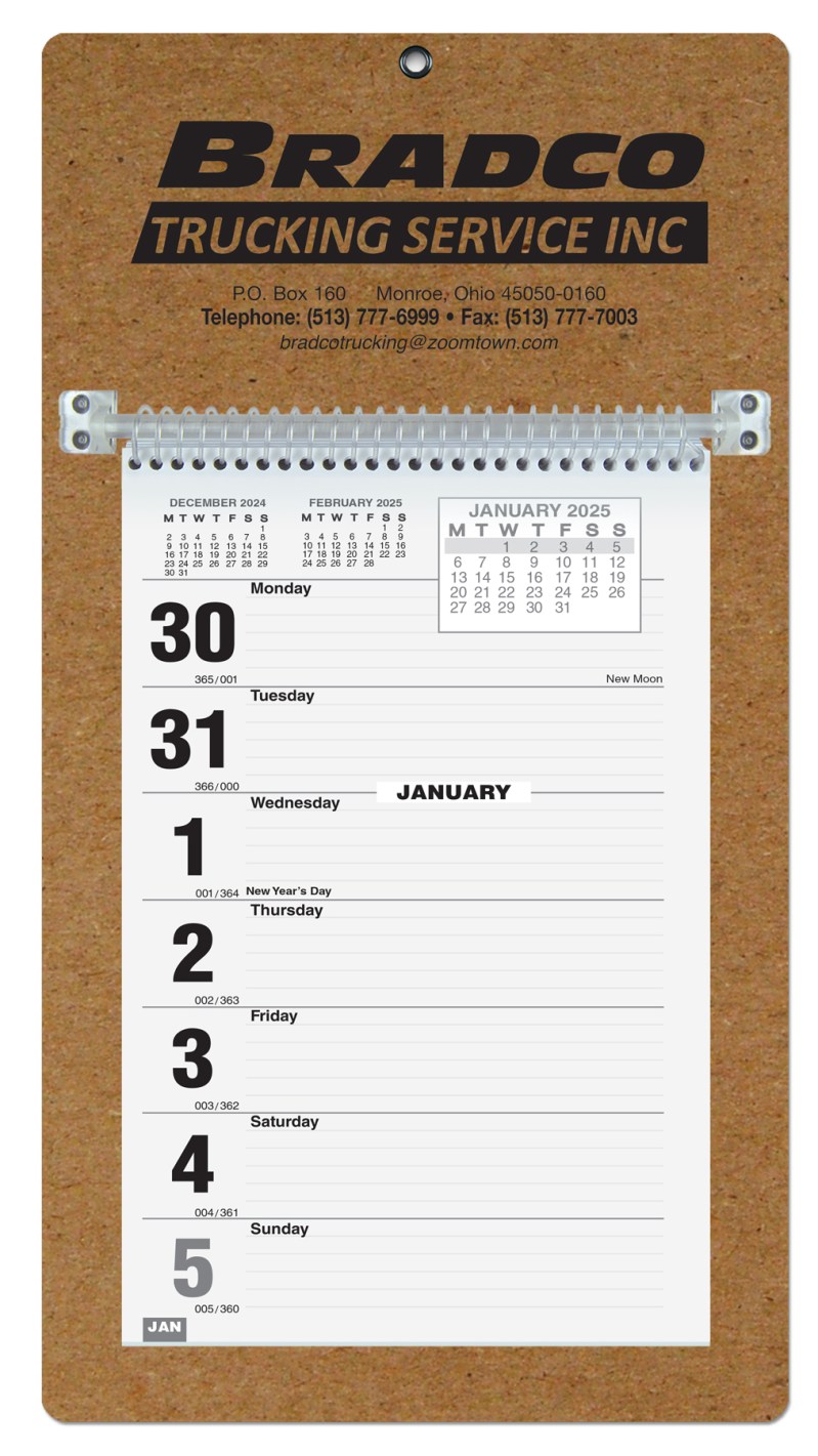 Foil Stamped Weekly Calendar w/Monday Start (7"x 13") 1 Foil Stamped Weekly Calendar w/Monday Start (7"x 13") 1