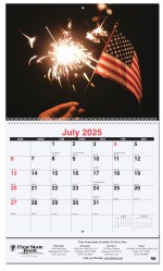 Old Glory Monthly Wall Calendar w/Coil Binding (10 5/8"x 18 ¼") 1 Old Glory Monthly Wall Calendar w/Coil Binding (10 5/8"x 18 ¼") 1