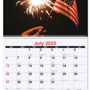 Old Glory Monthly Wall Calendar w/Coil Binding (10 5/8"x18¼") 1 Old Glory Monthly Wall Calendar w/Coil Binding (10 5/8"x18¼") 1