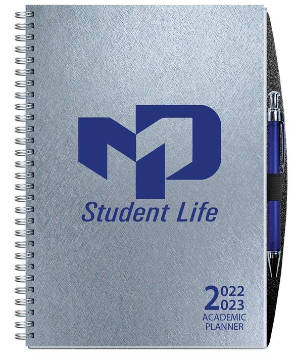 Academic Journal Planner w/Embossed Paperboard Cover & Pen (7"x 10") 1