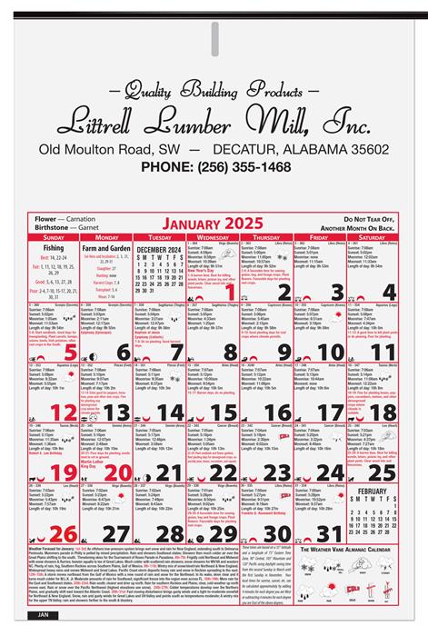 6 Sheet Almanac Calendar (11" x 16¾") 1 6 Sheet Almanac Calendar (11" x 16¾") 1