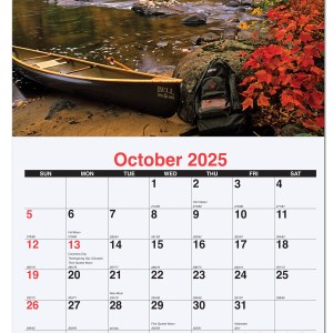 Scenic Water Monthly Wall Calendar w/Staple Binding (10 5/8"x 18 ¼") 1 Scenic Water Monthly Wall Calendar w/Staple Binding (10 5/8"x 18 ¼") 1