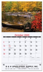 Scenic Water Monthly Wall Calendar w/Staple Binding (10 5/8"x 18 ¼") 1 Scenic Water Monthly Wall Calendar w/Staple Binding (10 5/8"x 18 ¼") 1
