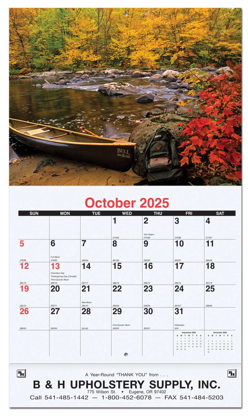 Scenic Water Monthly Wall Calendar w/Staple Binding (10 5/8"x 18 ¼") 1 Scenic Water Monthly Wall Calendar w/Staple Binding (10 5/8"x 18 ¼") 1